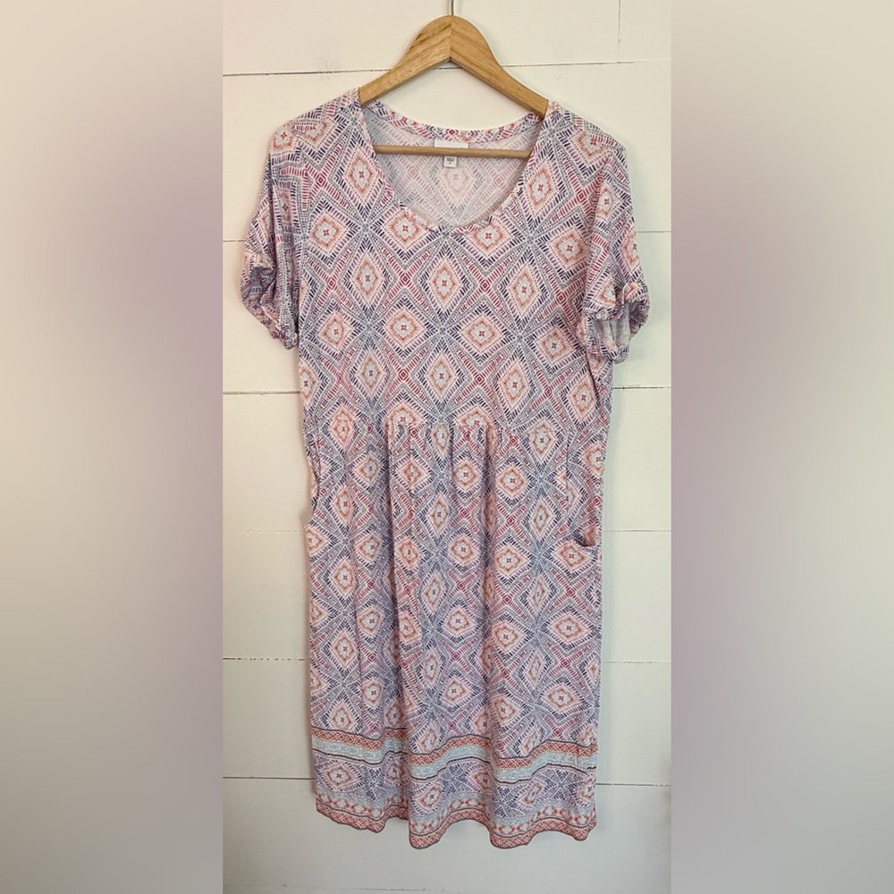 J.Jill Multicolor Patterned Dress With Pockets Size M